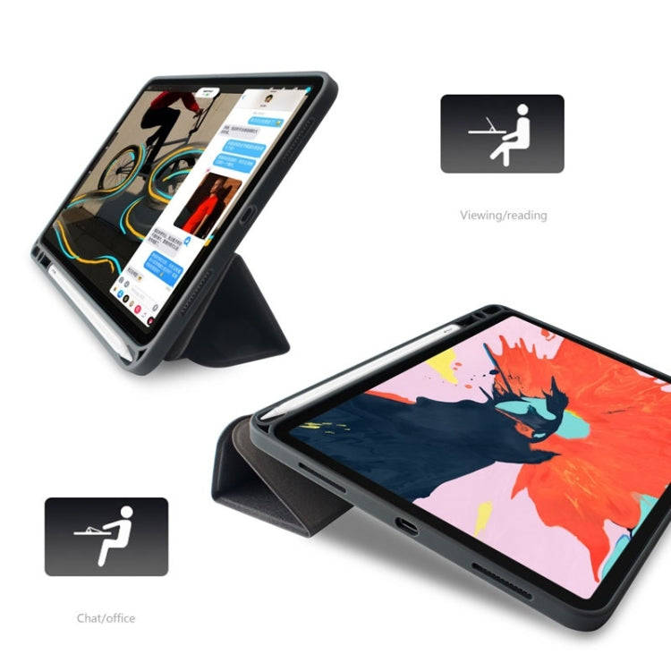 Mutural Exquisite Series Cloth Texture PU+TPU Leather Case for iPad Pro 12.9 inch (2018), with 3-...