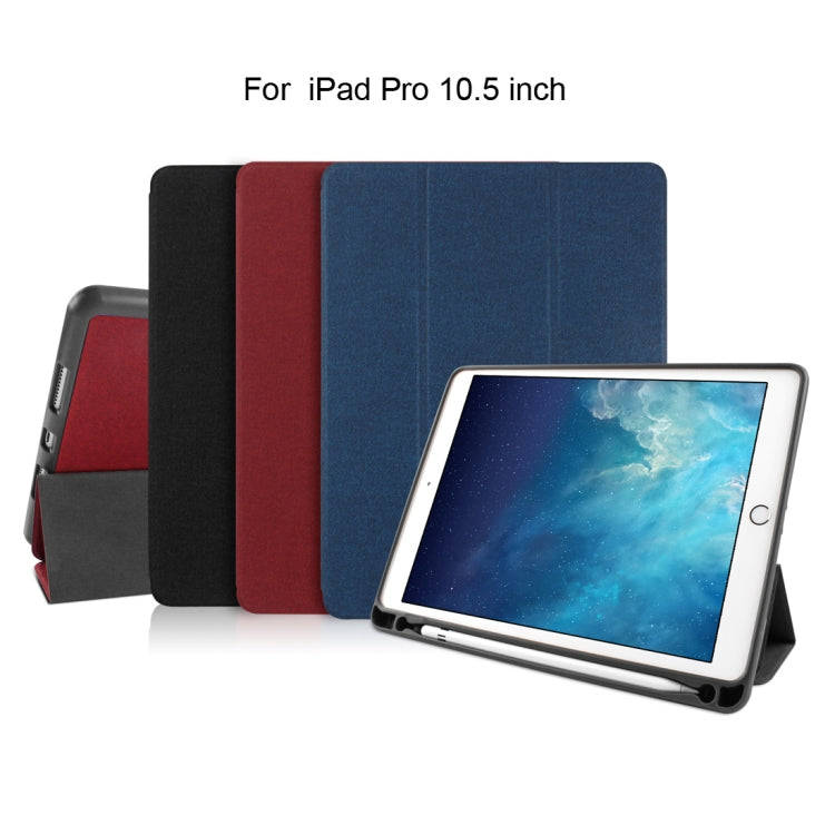 Mutural Exquisite Series Cloth Texture PU+TPU Leather Case for iPad Pro 10.5 inch, with 3-Fold Ho...