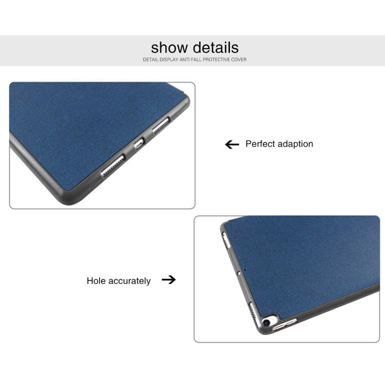 Mutural Exquisite Series Cloth Texture PU+TPU Leather Case for iPad Pro 10.5 inch, with 3-Fold Ho...