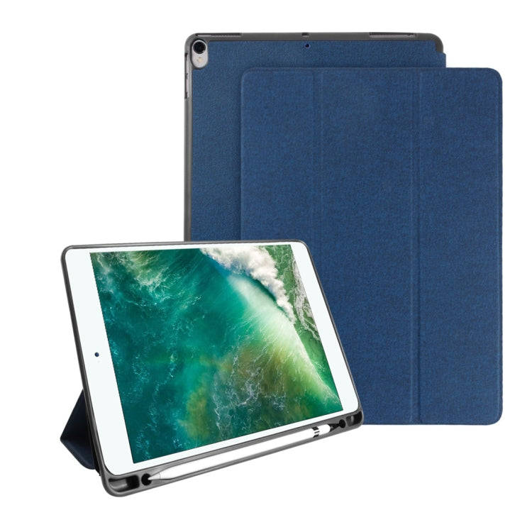 Mutural Exquisite Series Cloth Texture PU+TPU Leather Case for iPad Pro 10.5 inch, with 3-Fold Ho...