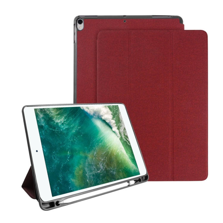 Mutural Exquisite Series Cloth Texture PU+TPU Leather Case for iPad Pro 10.5 inch, with 3-Fold Ho...