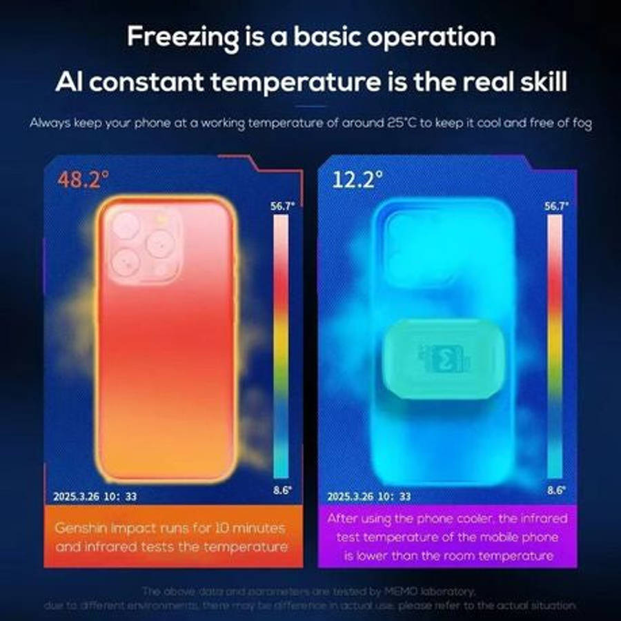 MEMO CX12 Mobile Phone Cooler Fan with Magnetic Clip & Detachable Battery