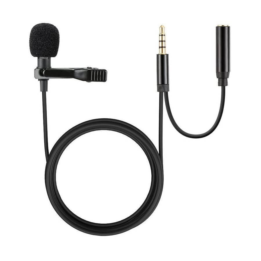 3.5mm Aux & 3.5mm Jack Lavalier Omni-Directional Microphone with Storage Bag