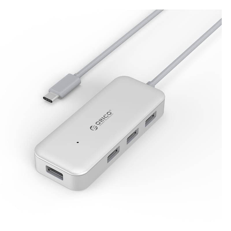 Orico 4 Port USB-C to 4xUSB3.0 Hub - Silver