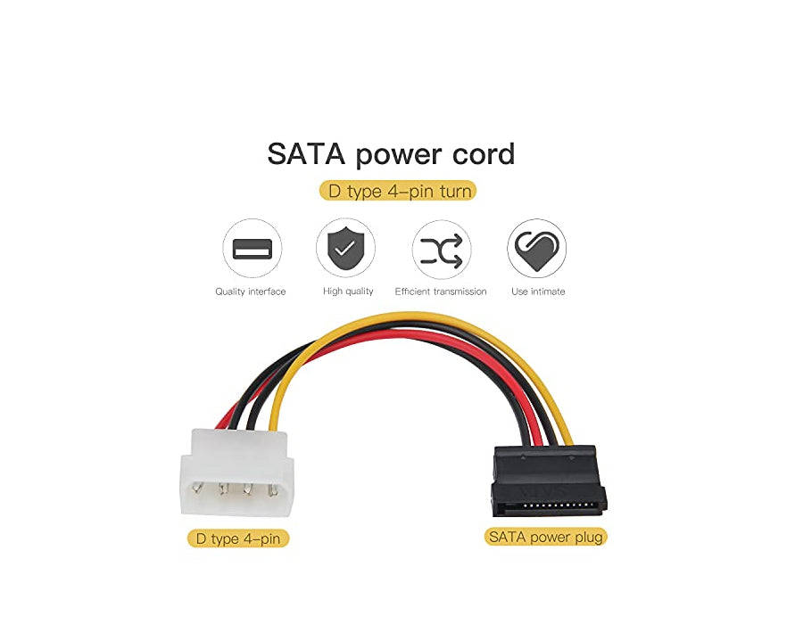 SATA 4 Pin IDE to 15 Pin HDD Power Adapter Cable Hard Drive