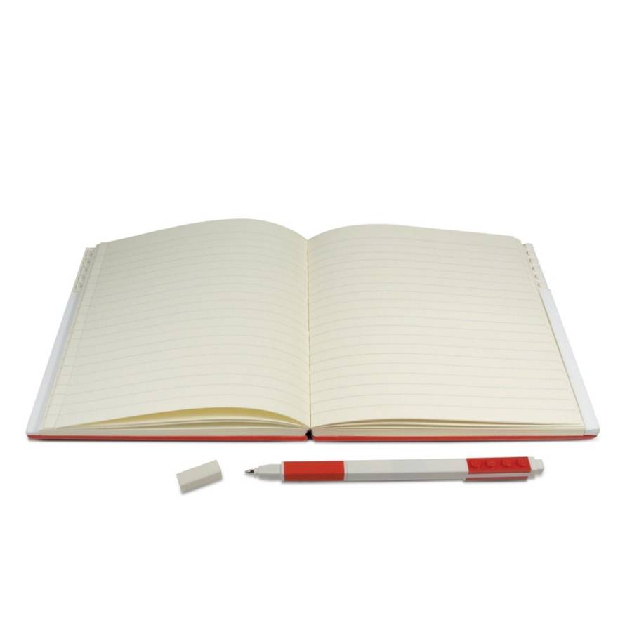 LEGO® 2.0 Locking Notebook with Gel Pen - Red