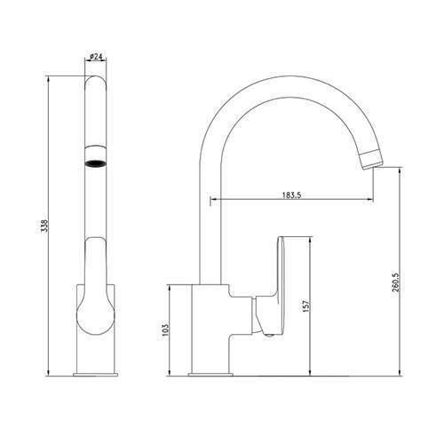 Highrise Swivel Sink Mixer