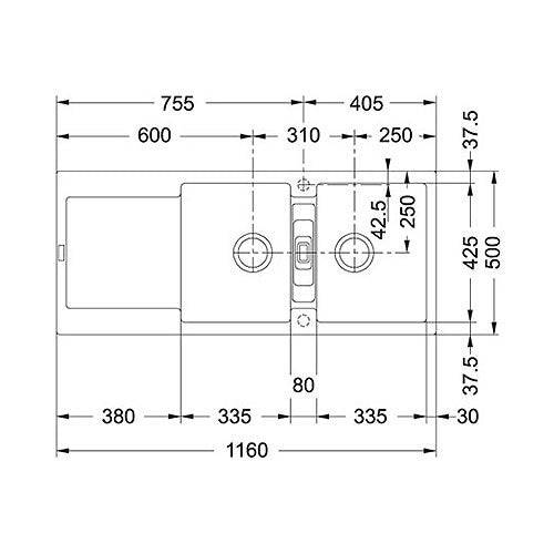 Maris MRG621 Polar White Inset Fragranite Sink