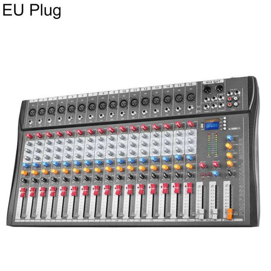 CT-16 16-Channel Professional Bluetooth Recording Mixer KTV Sound System, EU Plug, UK Plug, US Plug
