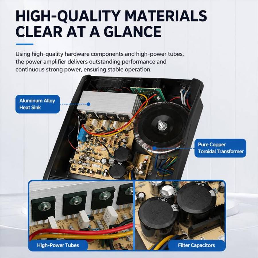 802D 8-Channel Multi-function Professional Bluetooth Mixer with Amplifier, EU Plug, UK Plug, US Plug