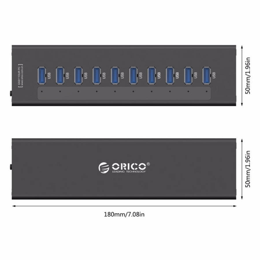ORICO A3H10 10-Port USB 3.0 Hub with Power Adapter