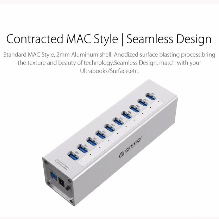 ORICO A3H10 10-Port USB 3.0 Hub with Power Adapter