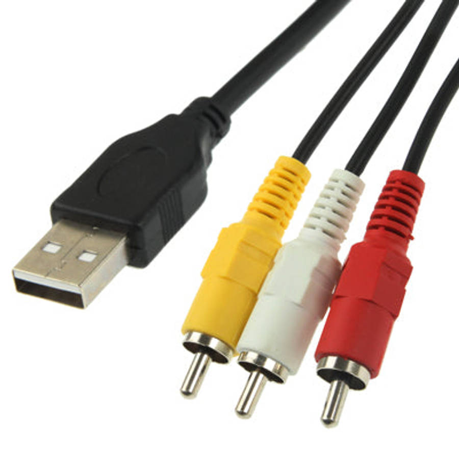 USB to 3 x RCA Male Cable, Length: 1.5m, USB to 3 RCA, Length: 1.5m