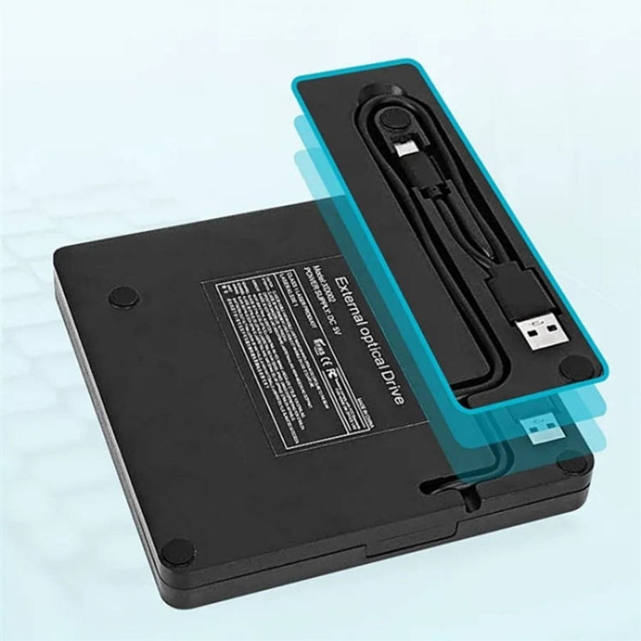 XD009 External CD Reader VCD Burner Ultra-thin Design Laptop Computer USB 3.0+Type-C DVD Drive, X...