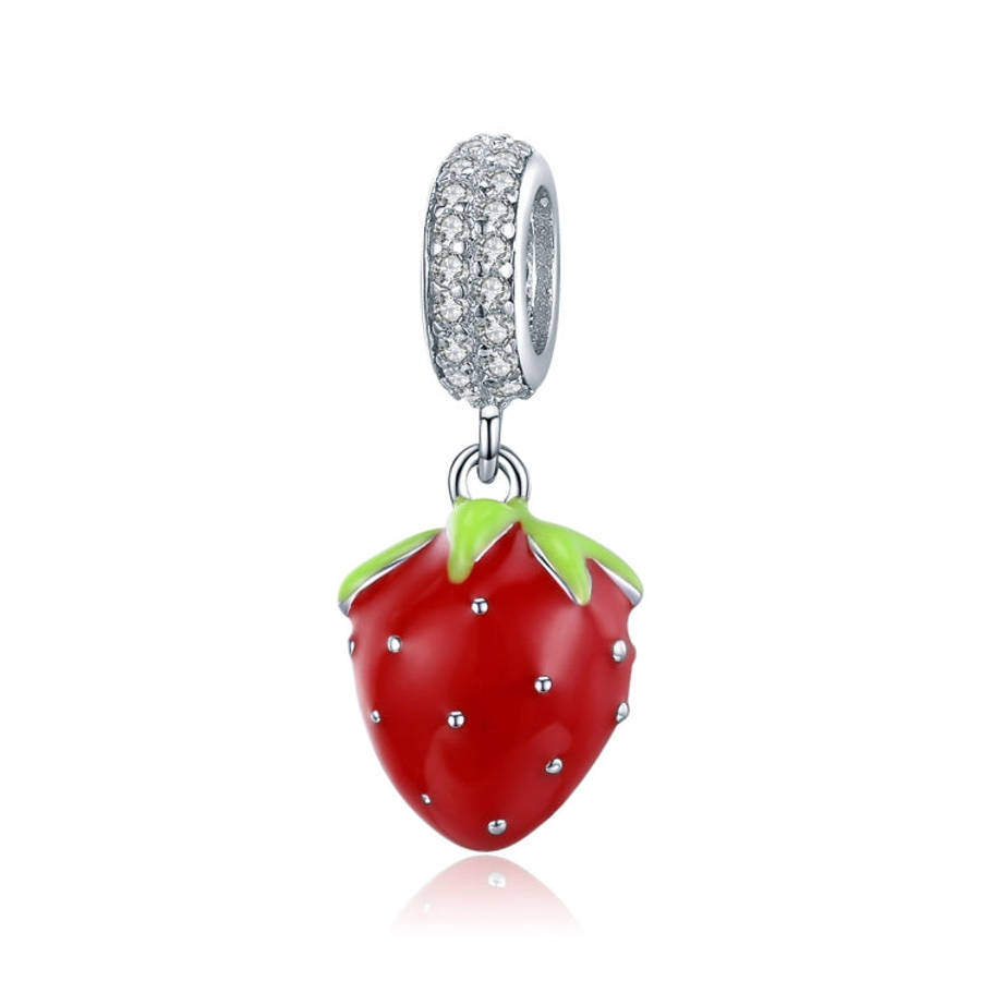 S925 Sterling Silver Beaded Strawberry Pendant Loose Beads DIY Bracelet Accessories