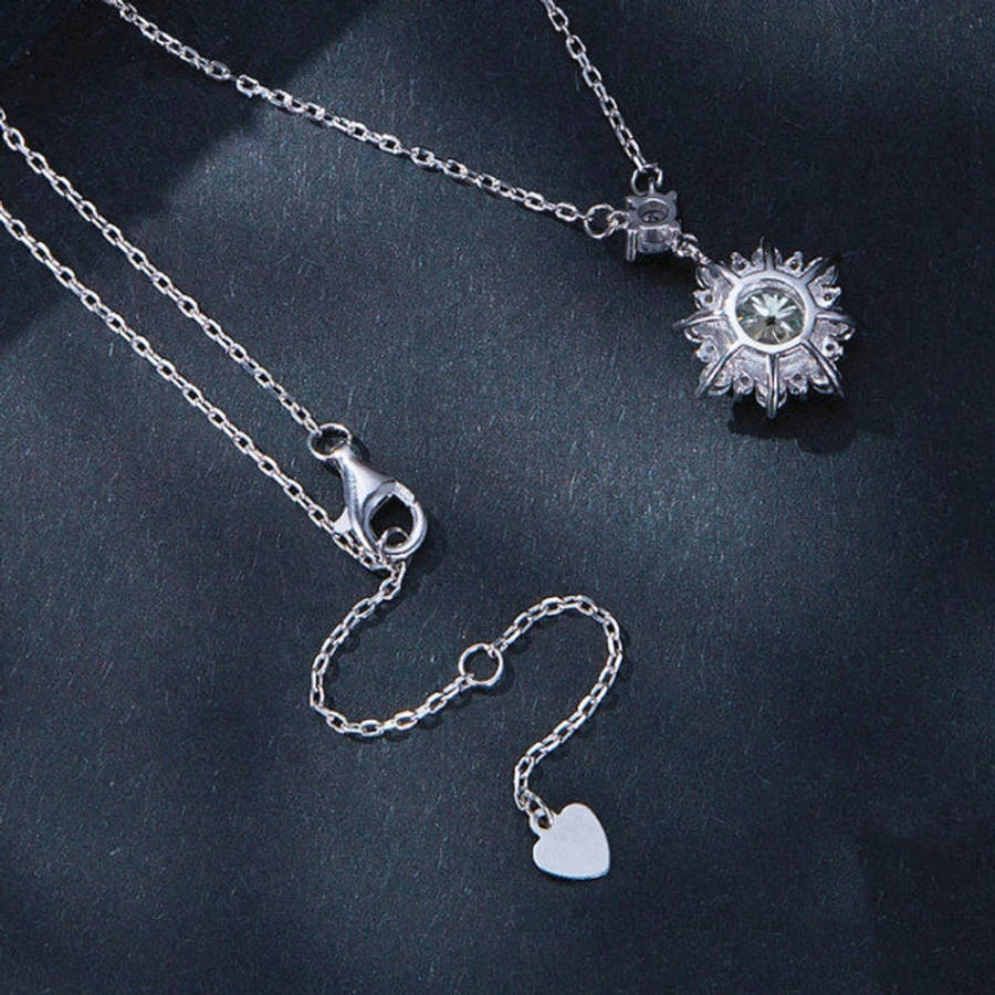 MSN017 Sterling Silver S925 Platinum Plated Zircon Simple Light Luxury Necklace, MSN017