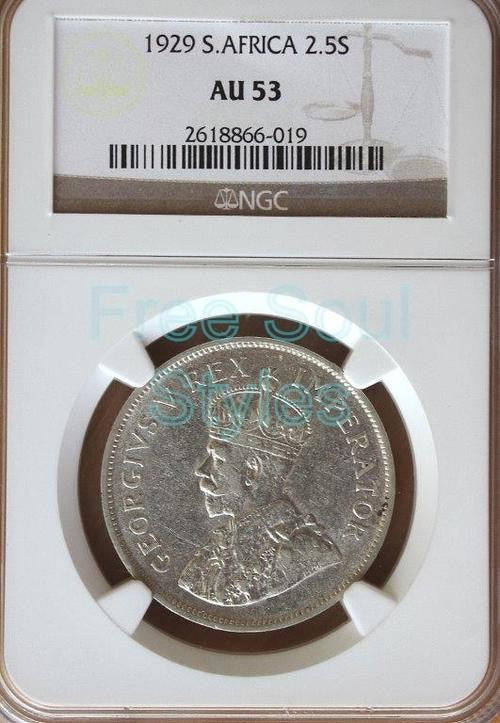1929 2.5 Shillings NGC Graded AU 53 - Catalogue Value R17 500.00