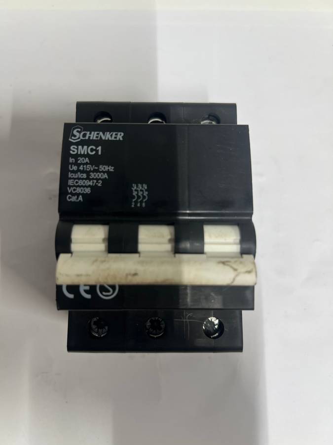 Schenker SMC1 20A 3-Pole Mini Rail Circuit Breaker
