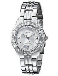 **FREE SHIPPING IN STOCK**GUESS Ladies G75511M Mid-Size Sporty Chic Crystal-Accented Silver-Tone ...