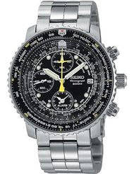 Seiko Men's SNA411 Flight Alarm Chronograph Watch**FREE SHIPPING**