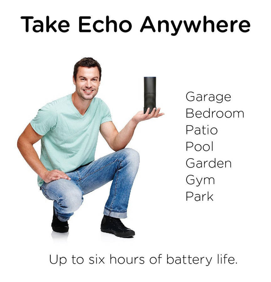 Portable Battery Base for Echo (Use Echo Anywhere)