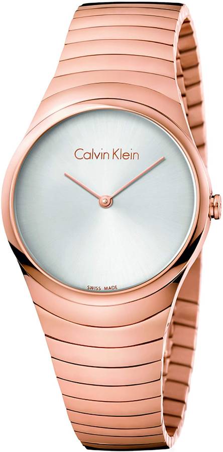 Calvin Klein K8A23646 Whirl Quartz Silver Dial Rose Gold-Tone Ladies Watch