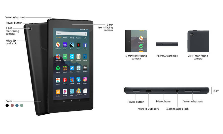 **FREE SHIPPING IN STOCK**Fire 7" Tablet  16GB - Sage Green Generation  9th generation - 2019 rel...