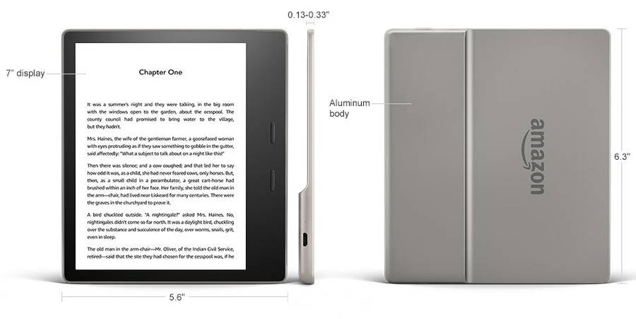Amazon Kindle Oasis 7` (Gen10, Waterproof)