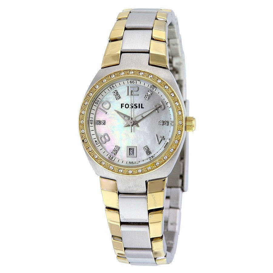 FOSSIL Colleague Mother of Pearl Dial Two-tone Ladies Watch  AM4183
