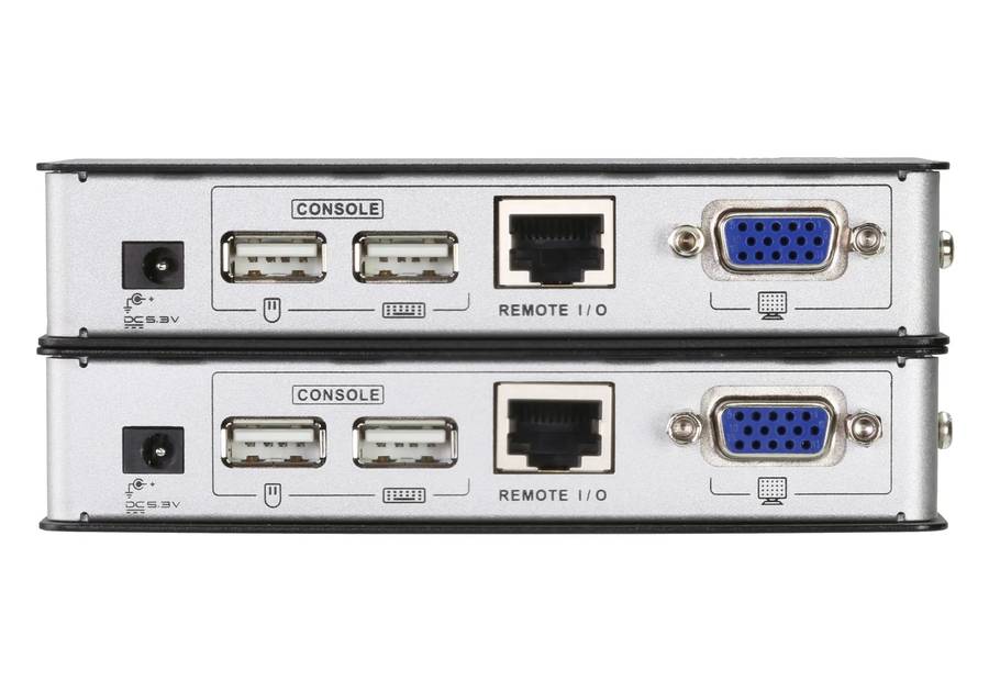 ATEN Cat5 USB VGA KVM Console Extender up to 500 ft. / Audio Cat 5 KVM Extender/W/(US/EU/CN/OUT) ...