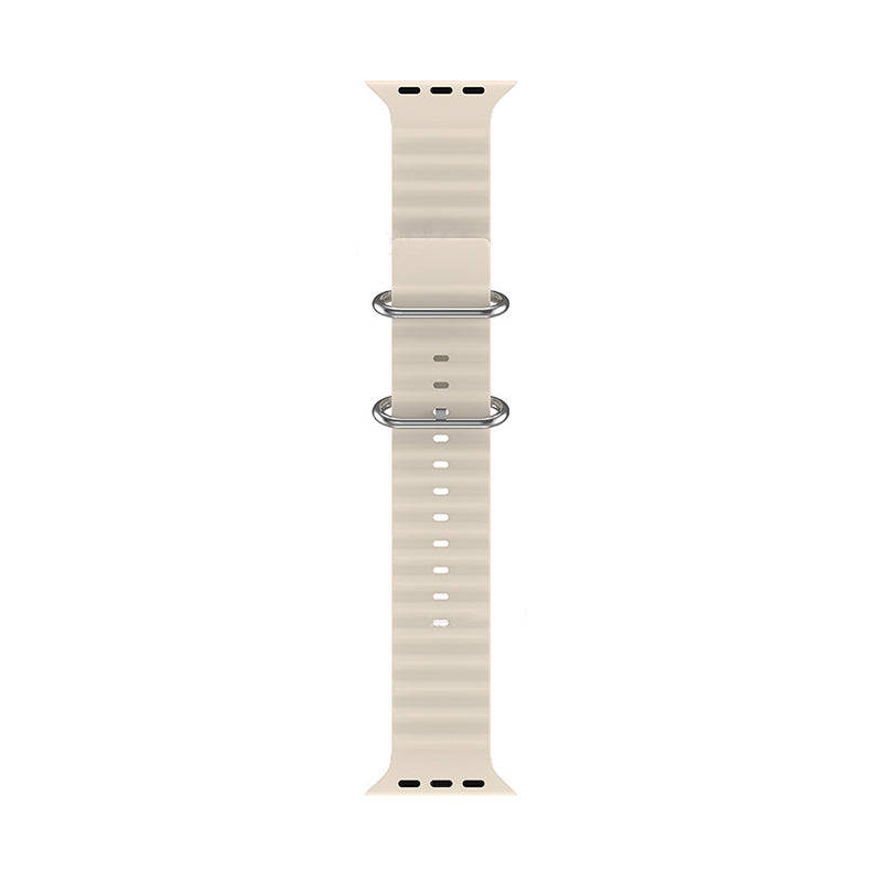 Double Buckle Silicone Band for Apple Watch 38MM/40MM/41MM/42MM(S10) Starlight