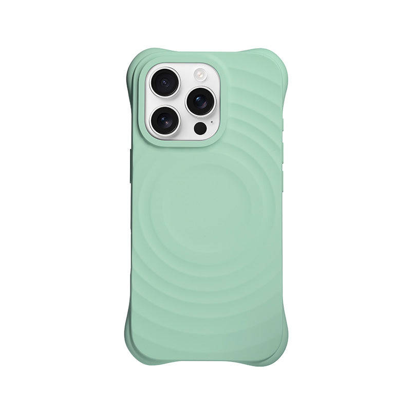 Full Pure Color MagSafe Liquid Silicone Ripple Case with Customize Side Keys Hole for iPhone 16 P...