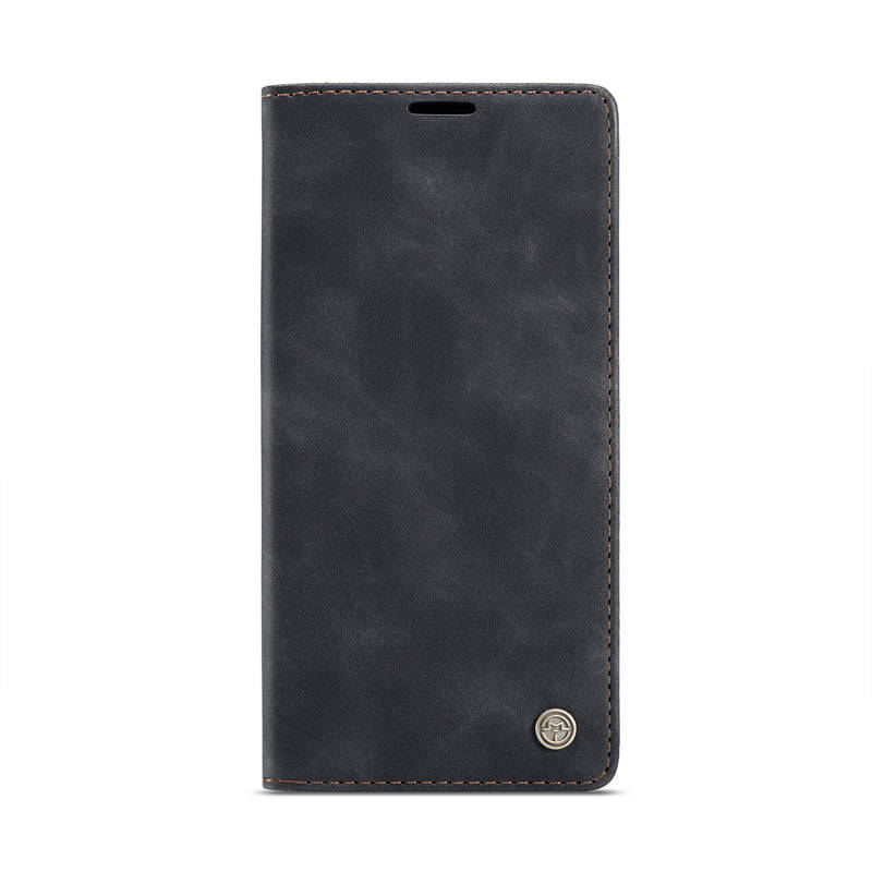 CaseMe-013 TPU Business Style Vintage Matte Horizontal Flap Leather Case for iPhone 12 Pro Max Black