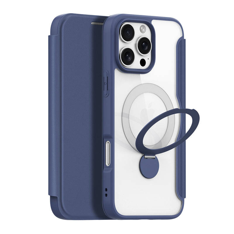 DUX DUCIS Skin X Pro Series 360° Ring Stand Magnetic Horizontal Flip Leather TPU + PU Case for i...