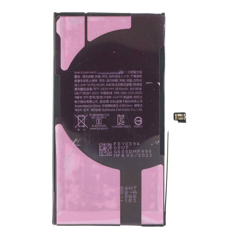 A2479 2815mAh Battery + Battery Adhesive for iPhone 12/12 Pro OEM without Logo