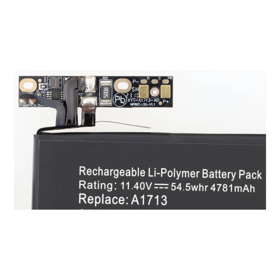 A1713 Battery + Battery Adhesive for MacBook Pro 13.3" A1708 2016 OEM without Logo