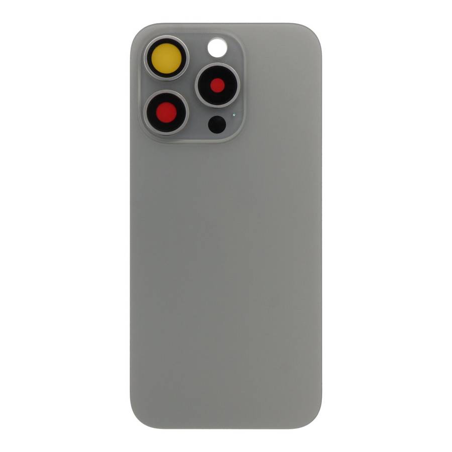 Battery Door + Back Camera Lens and Bezel with Magnetism Ring+Metal Plate for iPhone 15 Pro Natur...