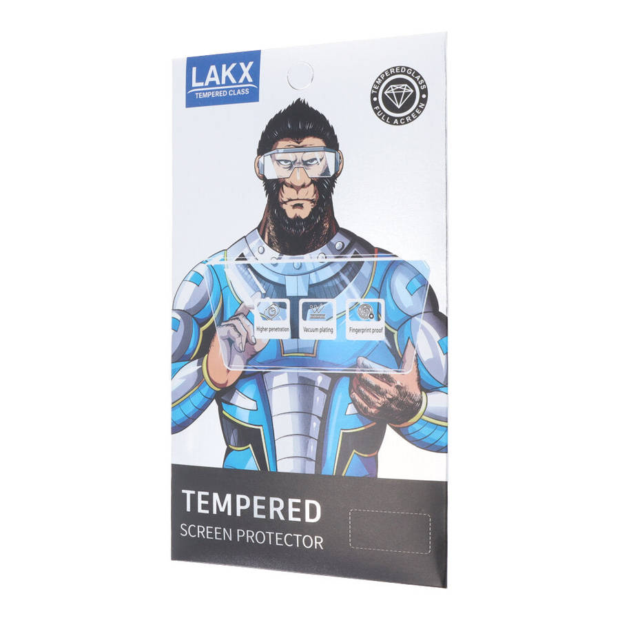 LAKX Full Screen Tempered Glass Screen Protector for iPhone 16 Pro/17 Black