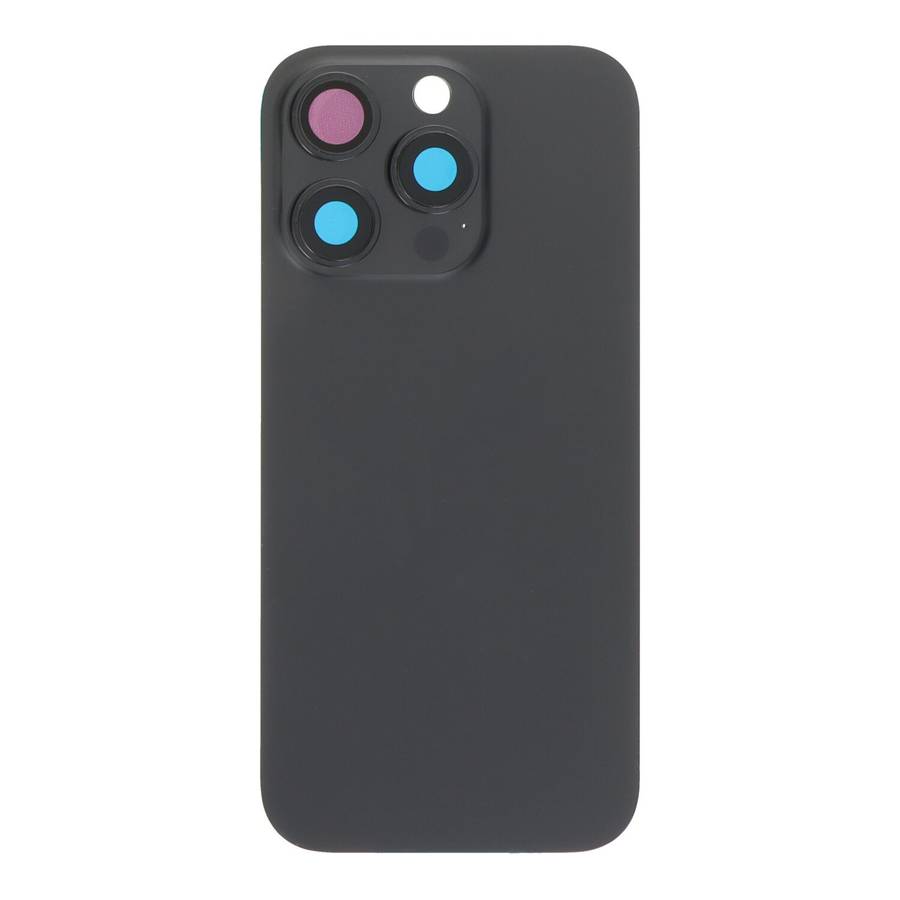 Battery Door + Back Camera Lens and Bezel with Magnetism Ring+Metal Plate for iPhone 16 Pro Black...