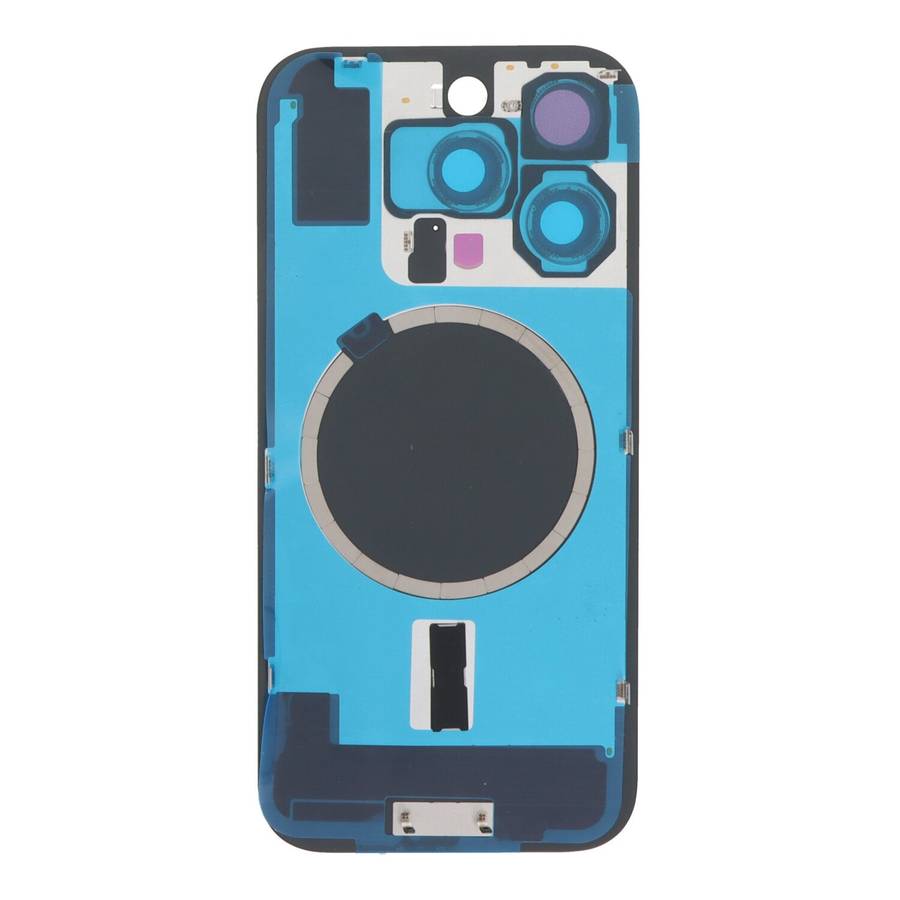 Battery Door + Back Camera Lens and Bezel with Magnetism Ring+Metal Plate for iPhone 16 Pro Black...