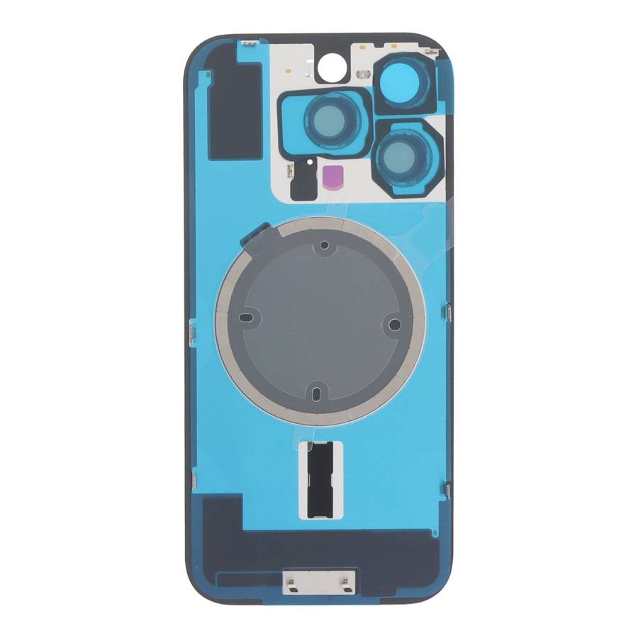 Battery Door + Back Camera Lens and Bezel with Magnetism Ring+Metal Plate for iPhone 16 Pro White...