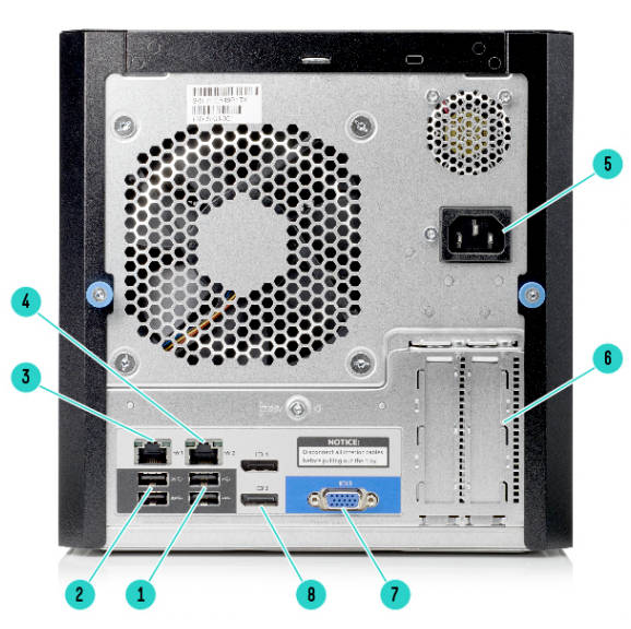 HPE ProLiant MicroServer Gen8: Intel 2.3Ghz 8GB Memory, 500GB HDD Drive (Used)