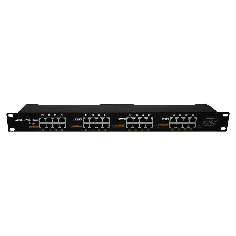 16 Port Gigabit Passive PoE Injector