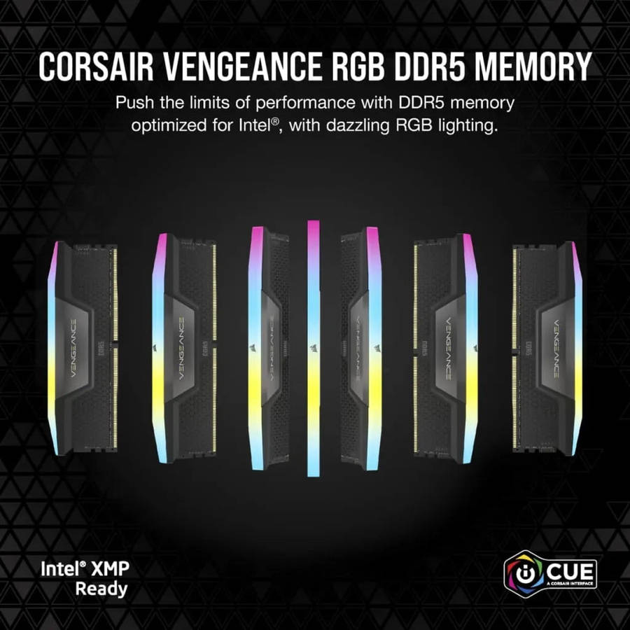 Corsair VENGEANCE RGB DDR5 48GB (2 x 24GB) DDR5 7200 CL36-46-46-116 1.40V Intel XMP - BLACK