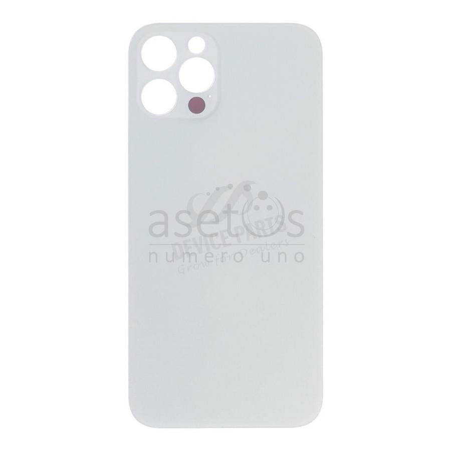 Battery Door with Adhesive for iPhone 12 Pro Large Hole Silver HQ