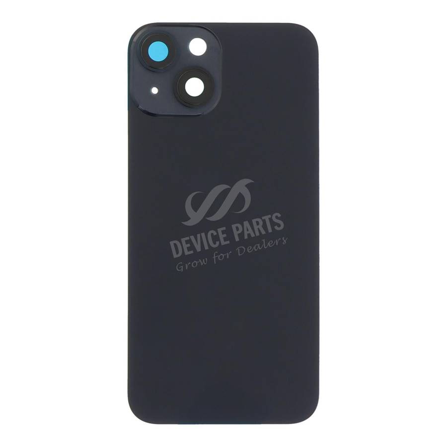 Battery Door + Back Camera Lens and Bezel with Magnetism Ring+Metal Plate for iPhone 14 Midnight ...