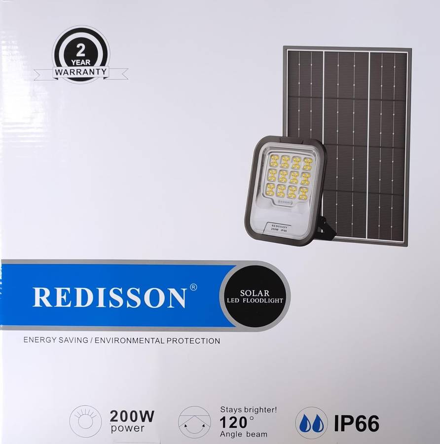 Redisson 200Watt SOLAR Outdoor LED Flood Light - Powerful and Sustainable Lighting Solution