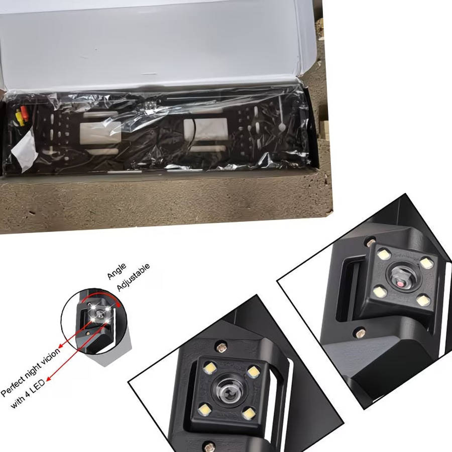 Car Rear View Camera EU European License Plate Frame Waterproof Night Vision LED light (10005069)