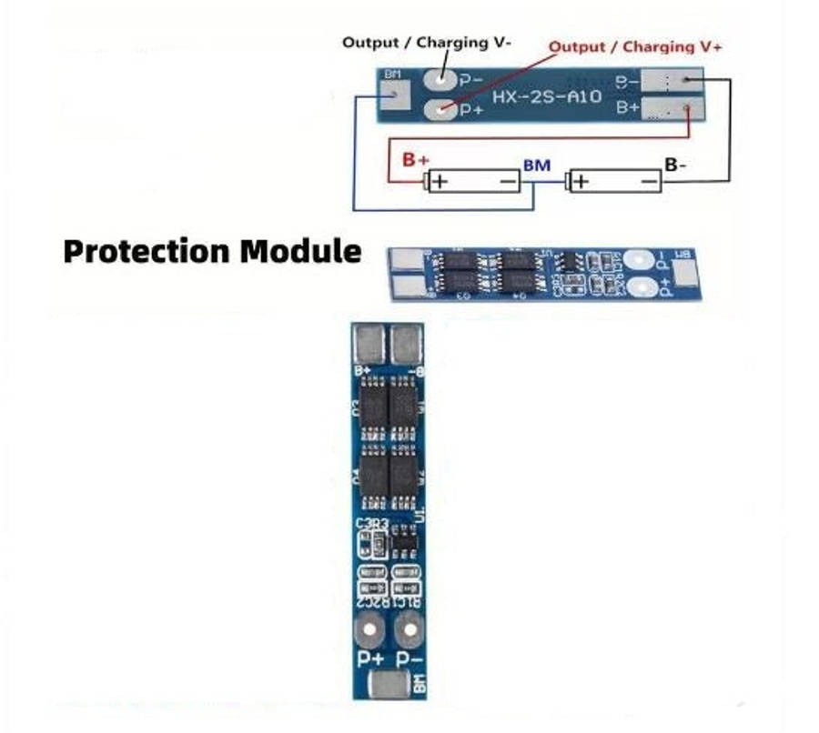 1pc 2S 7.4V 8.4V 8A Lithium Battery Protection Board BMS (10003496)