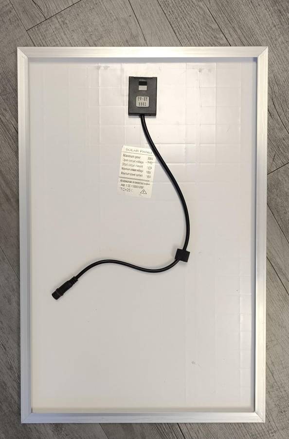 30W 12volt 1.6amp Solar Panel with DC Connector
